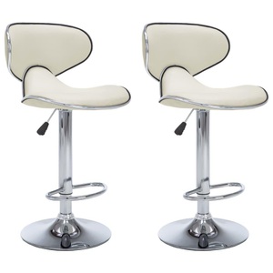 vidaXL, vidaXL Barhocker 2 Stk. Creme Kunstleder