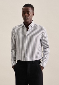 Business Hemd Slim Fit Langarm Streifen Herren Dunkelblau 39