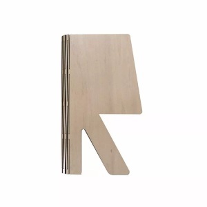 Home, Home - Neonlampe R-Lampe - Weiss und Beige, Happy Lamp - R-Lampe Maple, One Size, Braun