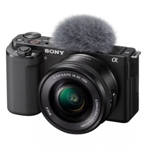 Sony, SONY ZV-E10 Body + E PZ 16-50 mm F3.5-5.6 OSS - Systemkamera (Fotoauflösung: 24.2 MP) Schwarz, SONY ZV-E10 Body + E PZ 16-50 mm F3.5-5.6 OSS - Systemkamera Schwarz