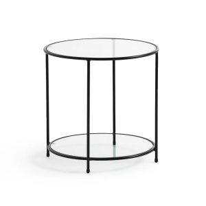 AM.PM, Beistelltisch Sybil mit Glasplatten, La Redoute Intérieurs - Beistelltisch Sybil, One Size, Schwarz