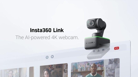 INSTA360, Insta360 Link Webcam, Insta360 Link Videokonferenz Webcam 3840 x 2160 Pixel Klemm-Halterung, Mikrofon, Standfuß