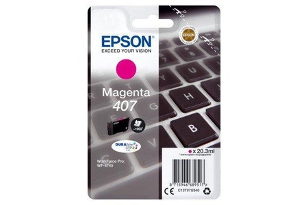 Epson, Epson 407 - 20.3 ml - L-Größe - Magenta - Original - Tintenpatrone, Epson Tintenpatrone, rot, L, T07U340, (1'900 Seiten)
