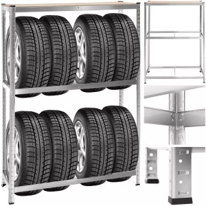 TecTake, Reifenregal für bis zu 8 Reifen Reifenregal für bis zu 8 Reifen, Tectake - Reifenregal für bis zu 8 Reifen, 120cm, Grau