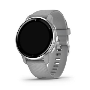 Garmin, GARMIN Venu 2 Plus - GPS-Smartwatch (125 - 190 mm, Silikon, Hellgrau/Edelstahl), Garmin Venu 2 plus Powder Gray + Passivated Smartwatch ? Grau