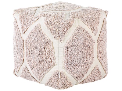 Beliani, Pouf aus Baumwolle Boho ROJHAN Pouf aus Baumwolle Boho ROJHAN, Beliani - Pouf aus Baumwolle Boho ROJHAN, One Size, Puderrosa