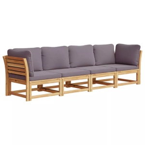 vidaXL, vidaXL 4-tlg. Garten-Lounge-Set mit Kissen Massivholz Akazie, vidaXL 4-tlg. Garten-Lounge-Set mit Kissen Massivholz Akazie