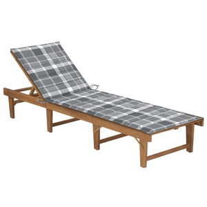 vidaXL, vidaXL Klappbare Sonnenliege mit Auflage Akazie Massivholz