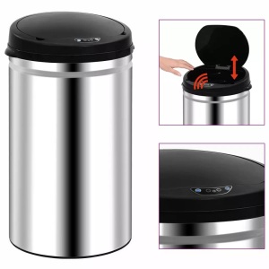 vidaXL, vidaXL Automatischer Sensor-Mülleimer 40 L Edelstahl, VidaXL - Mülleimer edelstahl, One Size, Silber