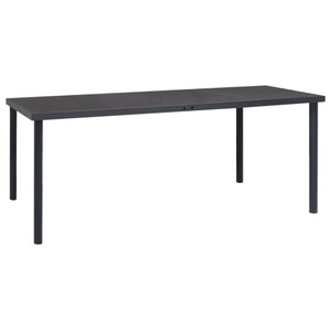 vidaXL, vidaXL Outdoor-Esstisch Anthrazit 190x90x74 cm Stahl, vidaXL Outdoor-Esstisch Anthrazit 190x90x74 cm Stahl