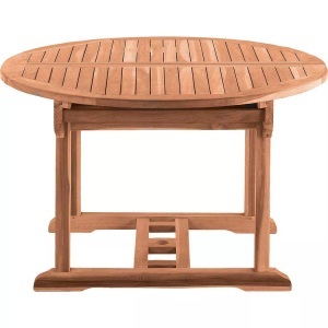 mutoni Garten, Gartentisch Teak ausziehbar rund 120-170x120