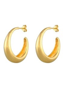 Elli, Ohrringe Creolen Hänger Chunky Hoops Basic Damen Gold ONE SIZE, Elli - Ohrringe Creolen Hänger Chunky Hoops Basic, One Size, Gold