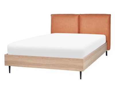 Beliani, Bett mit Lattenrost aus Kunstleder Modern LIMANTON Bett mit Lattenrost aus Kunstleder Modern LIMANTON
