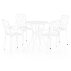 vidaXL, vidaXL 5-tlg. Bistro-Set Aluminiumguss Weiß, vidaXL 5-tlg. Bistro-Set Aluminiumguss Weiß
