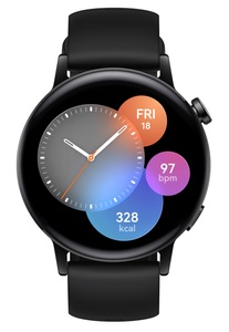 Huawei, Watch GT 3, Smartwatch, HUAWEI WATCH GT 3 (42 mm) - Smartwatch (130-190 mm, Fluoroelastomer, Schwarz)