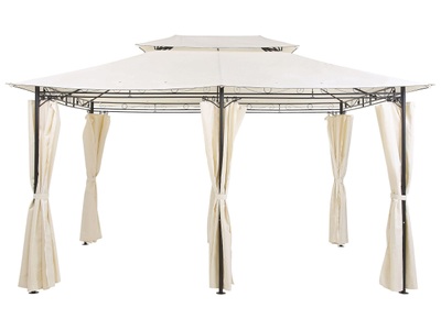 Beliani, Beliani Pavillon Stahl beige 300 x 400 cm COLOS, Beliani - Pavillon aus Stahl Mediterran COLOS, One Size, Perle