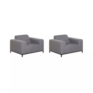 Beliani, Beliani ROVIGO Sessel, Beliani - Sessel aus Polyester Modern ROVIGO, One Size, Taubengrau