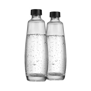 SODASTREAM, SODASTREAM 1047202410 - Glaskaraffe (Transparent/Grau), Sodastream Glaskaraffe Duo Glasklar inkl. 2 Glaskaraffen