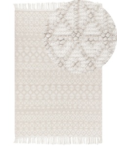 Beliani, Teppich aus Wolle Boho ALUCRA Teppich aus Wolle Boho ALUCRA, Beliani - Teppich aus Wolle Boho ALUCRA, 160 cm, Baumnuss