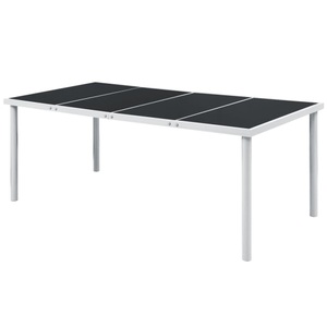Diverse Hardware, Garten-Esstisch 190 x 90 x 74 cm Schwarz, vidaXL Gartentisch 190x90x74 cm Schwarz Stahl