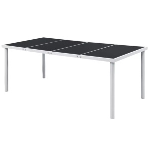 Diverse Hardware, Garten-Esstisch 190 x 90 x 74 cm Schwarz, vidaXL Gartentisch 190x90x74 cm Schwarz Stahl