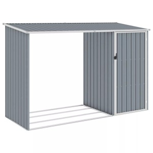 vidaXL, vidaXL Garten Brennholzlager Grau 245x98x159 cm Verzinkter Stahl, VidaXL - Gerätehaus stahl, One Size, Grau