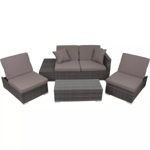 mutoni, Gartenlounge Alcudia Unisex Grau ONE SIZE, mutoni - Gartenlounge Alcudia, One Size, Grau