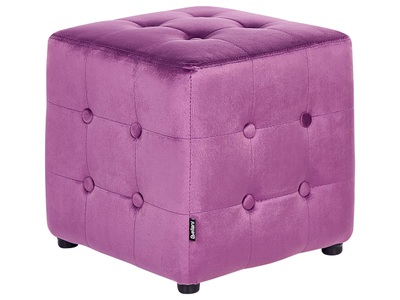 Beliani, Beliani Hocker violett WISCONSIN, Beliani - Ottomane aus Samtstoff Retro WISCONSIN, One Size, Traube