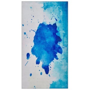 Beliani, Beliani Teppich blau Flecken-Muster 80 x 150 cm ODALAR, Beliani - Teppich aus Polyester ODALAR, 150 cm, Hellblau