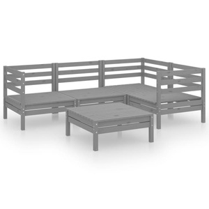 vidaXL, vidaXL 5-tlg. Garten-Lounge-Set Massivholz Kiefer Grau