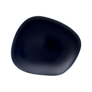 Villeroy Boch, Villeroy & Boch - Flacher Teller ORGANIC - Keramik - dunkelblau - 24/30/3 cm, 