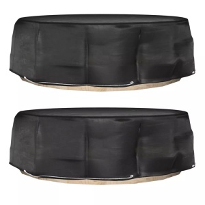 vidaXL, vidaXL Abdeckungen für Lounge-Insel 2 Stk. 10 Ösen Ø236x67 cm Rund, vidaXL Abdeckungen für Lounge-Insel 2 Stk. 10 Ösen Ø236x67 cm Rund