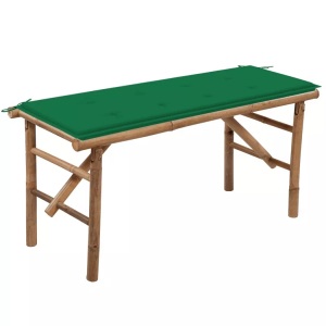 vidaXL, vidaXL Klappbare Gartenbank mit Auflage 118 cm Bambus, vidaXL Klappbare Gartenbank mit Auflage 118 cm Bambus