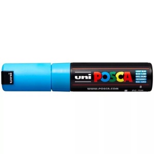 uni-ball, UNI-BALL Posca Marker 4.5-5.5mm PC7MLIGHTBLU hellblau, Rundspitze, uni-ball Posca Marker, 4.5-5.5mm, hellblau, Rundspitze, PC7MLIGHTBLU