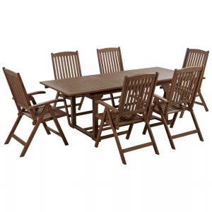 Beliani, Gartentisch Set aus Akazienholz Rustikal AMANTEA Gartentisch Set aus Akazienholz Rustikal AMANTEA