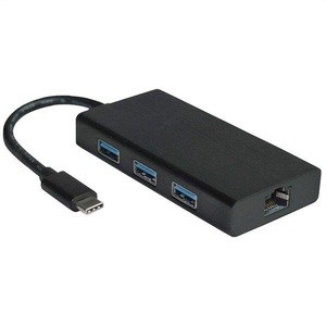 VALUE, Value USB 2.0 Konverter [1x USB 3.2 Gen 2 Stecker C (USB 3.1) - 1x RJ45-Buchse], VALUE USB 3.2 Gen 1 Typ C zu Gigabit Ethernet Konverter + Hub