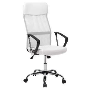 Beliani, Beliani Bürostuhl weiss höhenverstellbar DESIGN, Beliani - Bürostuhl aus Netz Minimalistisch DESIGN, One Size, Weiss Bunt