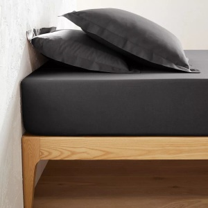 LA REDOUTE INTERIEURS, Unifarbenes Fixleintuch aus Baumwolle Scenario, La Redoute Intérieurs - Fixleintuch Scenario aus Baumwolle, 80X190CM, Schwarz