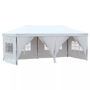 vidaXL, vidaXL Partyzelt Faltbar mit Seitenwänden Weiß 3x6 m, vidaXL Partyzelt Faltbar mit Seitenwänden Weiß 3x6 m