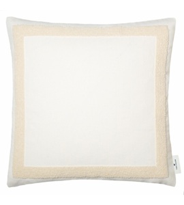 Tom Tailor, TOM TAILOR Kissenhülle »Case«, (1 St.), mit aufgesticktem Bouclé-Effektrahmen, Zierkissenbezug Case Weiss Baumwolle/Polyester 45 cm 45 cm