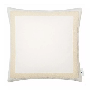 Tom Tailor, TOM TAILOR Kissenhülle »Case«, (1 St.), mit aufgesticktem Bouclé-Effektrahmen, Zierkissenbezug Case Weiss Baumwolle/Polyester 45 cm 45 cm