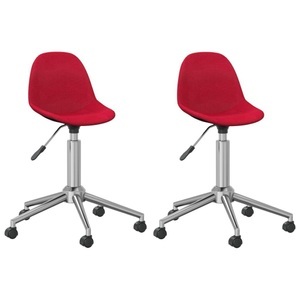 vidaXL, vidaXL Esszimmerstühle 2 Stk. Drehbar Weinrot Stoff, 