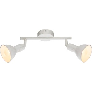 Globo, GLOBO CALDERA Strahler Metall weiß gold patiniert, LxBxH:250x150x185, exkl. 2xE14 40W, Deckenleuchte Metall weiss 2xE14