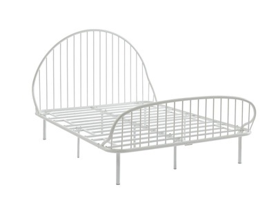 Vente-unique, Bett - 140 X 190 Cm - Metall - Weiß - Iselia Unisex Weiss 140X190CM, 