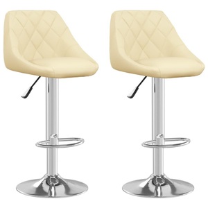 vidaXL, vidaXL Barhocker 2 Stk. Creme Kunstleder, vidaXL Barhocker 2 Stk. Creme Kunstleder