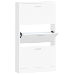 vidaXL, vidaXL Schuhschrank Weiß 59x17x108 cm Holzwerkstoff