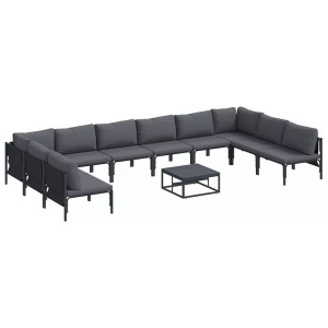vidaXL, VidaXL - Garten-sofa stahl, One Size, Grau, VidaXL - Garten-sofa stahl, One Size, Schwarz