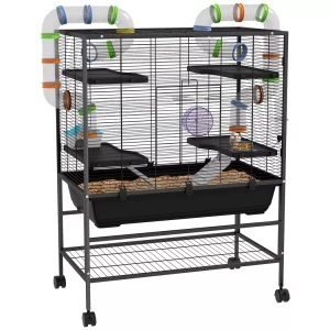 PawHut, PawHut - Hamsterkäfig, One Size, Schwarz, PawHut - Hamsterkäfig, One Size, Schwarz