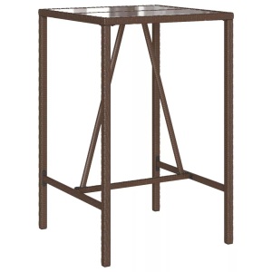 vidaXL, vidaXL Garten-Bartisch Braun 70x70x110 cm Poly Rattan, vidaXL Garten-Bartisch Braun 70x70x110 cm Poly Rattan