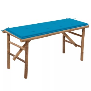 vidaXL, vidaXL Klappbare Gartenbank mit Auflage 118 cm Bambus, vidaXL Klappbare Gartenbank mit Auflage 118 cm Bambus